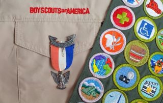 Boy Scouts of America sash with badges