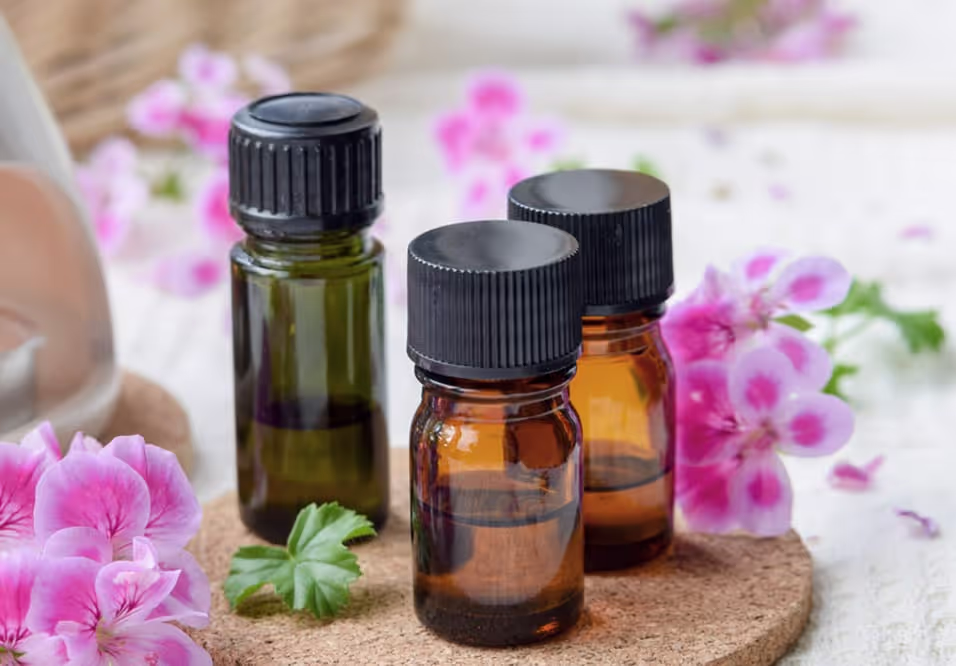 Three bottles of essential oils